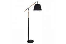 FLOOR LAMP METAL AND WOOD BLACK