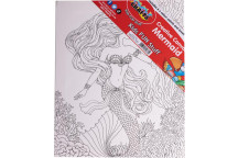 COLOUR IN CRAFT CANVAS MERMAID WITH 6 PAINTS AND BRUSH