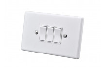 ELECTRICMATE WHITE 3LEVER 1WAY STEEL SWITCH 50X100MM