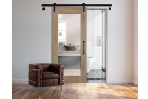 1 SIDE SAHARA AND 1 SIDE MIRROR BARN DOOR (INCLUDING TRACK, ACCESSORIES AND HAND