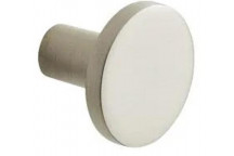SATIN CHROME FLAT BUTTON KNOB 30MM