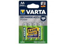 VARTA RECHARGEABLE BATTERY AA 2100MAH 4 PER PACK