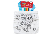 MERMAID CRAFT COLOUR YOUR OWN BAG INCLUDING 5XMARKERS 30X20CM