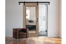 1 SIDE BROOKHILL AND 1 SIDE MIRROR BARN DOOR (INCLUDING TRACK, ACCESSORIES AND 2