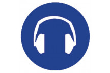 HEARING PROTECT SIGN BLUE 190X190MM