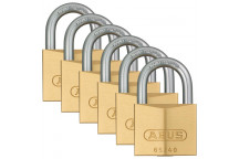 ABUS BRASS BLISTER PADLOCK 65 40MM 6PACK