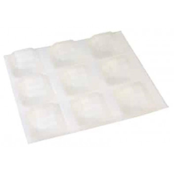 CLEAR SQUARE BUMPER 20.5X20.5MM 9PER PACK