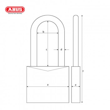 ABUS BRASS LONG SHACKLE BLISTER PADLOCK 65 40MM