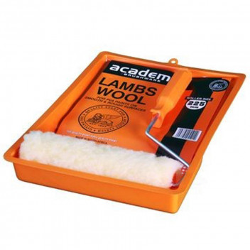 ACADEMY LAMBSWOOL ROLLER PAINT & TRAY SET 225MM