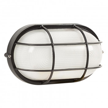 RADIANT LARGE OVAL GRID BLACK BULKHEAD 240V