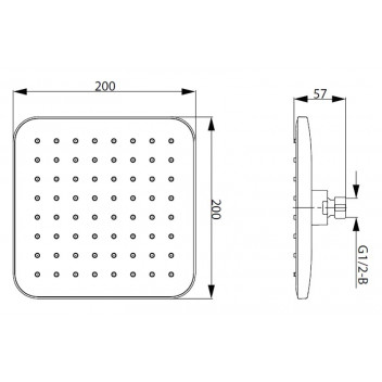 COBRA   SHOWER HEAD  200X200MM