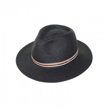 ERIKA HAT BLACK AND TAUPE 58CM