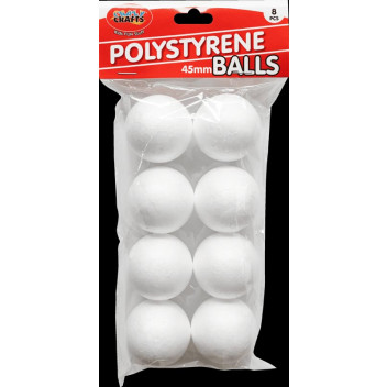 ROUND CRAFT FOAM BALL 45MM 8PIECE