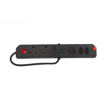ELECTRICMATE BLACK 6WAY MULTIPLUG