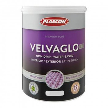 PAINT ENAMEL NON DRIP (WATERBASED) WHITE VELVAGLO 1L PLASCON