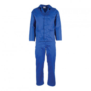 OVERALL CONTI SUIT  POLY COTTON  ROYAL BLUE 2PIECE SIZE 42