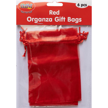 CRAFT ORGANZA GIFT BAG RED 15X10CM
