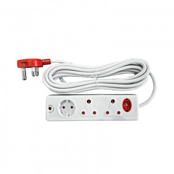 ELECTRICMATE WHITE MEDIUM SURGE PROTECT EXTENSION LEAD 3M