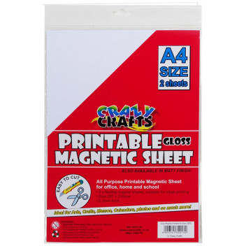 MAGNETIC GLOSS CRAFT PRINTABLE SHEET INCL 2XSHEETS FOR INKJET