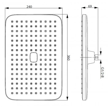 COBRA LIGHT DUTY SHOWER HEAD 360X240MM