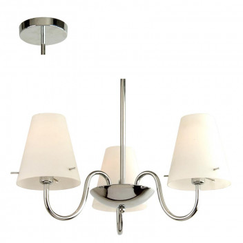 EUROLUX 3XE14 CHROME GLASS SHADE MADLUN CHANDELIER