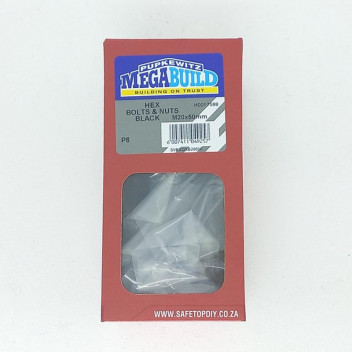 SAFE TOP BOLTS AND NUTS HEXAGON BLACK P8 M20X50MM