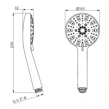 COBRA WHITE FRONT DEN 3 SPRAY ROUND HAND SHOWER