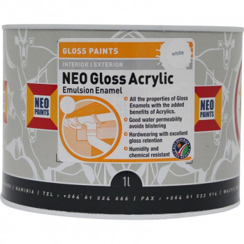 NEO BLACK GLOSS ACRYLIC PAINT 1L