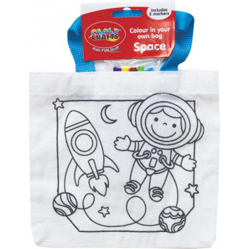 SPACE CRAFT COLOUR YOUR OWN BAG INCLUDING 5XMARKERS 30X20CM