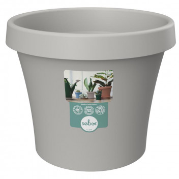 SEBOR LIGHT GREY PLASTIC POT 20CM