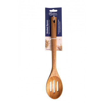 SOLID WOODEN SLOTTED SPOON 32.5X6.8CM
