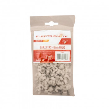 ROUND CABLE CLIP 6MM 100PIECE