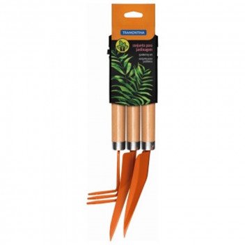 WOODEN HANDLE GARDEN TOOL SET 3PIECE