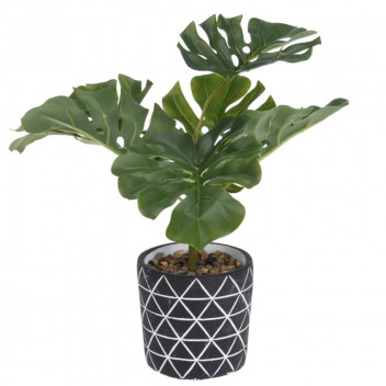 MONSTERA ARTIFICIAL PLANT IN CEMENT POT