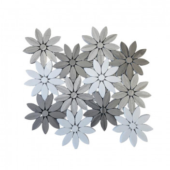 GREIGE MULTI FLORAL MOSAIC 300X300MM
