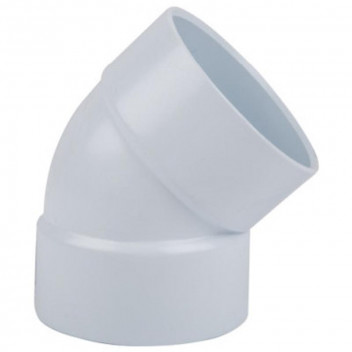 WHITE PVC PLAIN BEND 45 DEGREE 50MM SABS