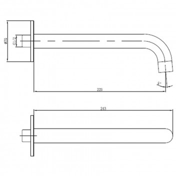 COBRA BATH SPOUT 230MM