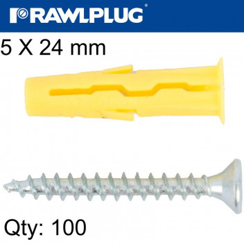 Universal Plug Uno 5 X 24mm 50 Pack