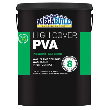 MEGAPAINT HIGH COVER MATT CREAM 8 YEAR PVA PAINT  5L