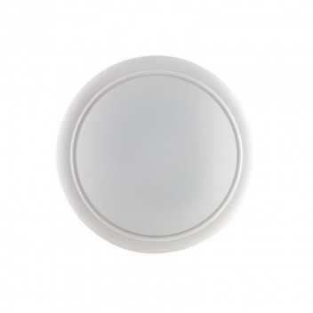 EUROLUX LARGE ROUND COOL WHITE WHITE PLASTIC LED BULKHEAD 230V 18W