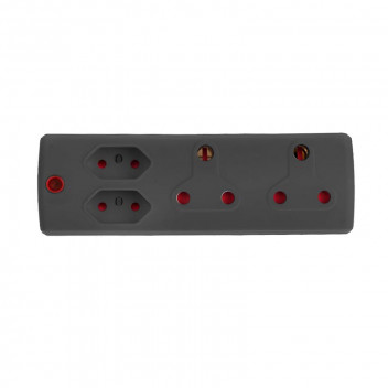 ELECTRICMATE BLACK ADAPTOR 2X16AMP + 2X5AMP