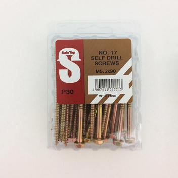 SAFETOP TIMBER SELF DRILL ROOF SCREW 5.5X90MM 30PER PACK