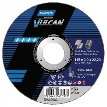 VULCAN CUTTING DISC STEEL 115X1.6X22.23MM