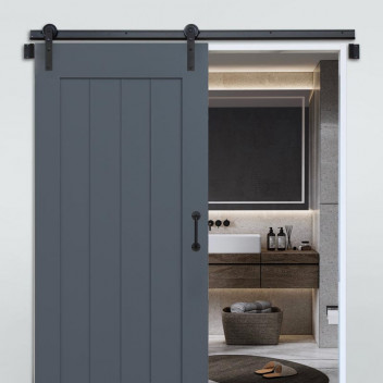 STORM GREY 2 SIDES BARN DOOR INCLUDING TRACK, ACC AND HANDLES 2050X930MM
