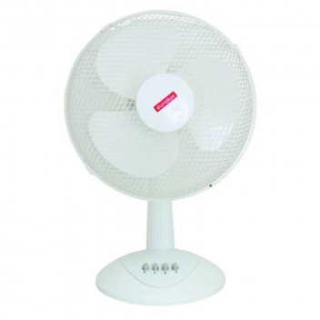EUROLUX WHITE PLASTIC DESK FAN 34.5CM 40W