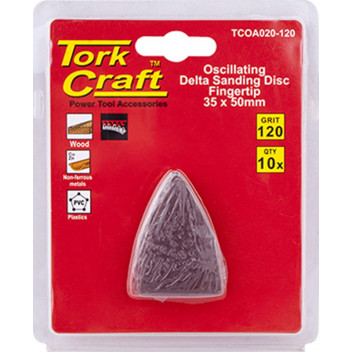 TORK CRAFT OSCILLATING SANDPAPER 35X50MM 10 PIECE 120GRIT