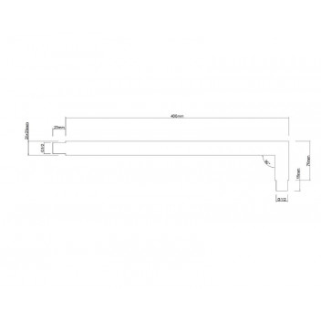 BREVIK SHOWER ARM SQUARE BLACK 400MM