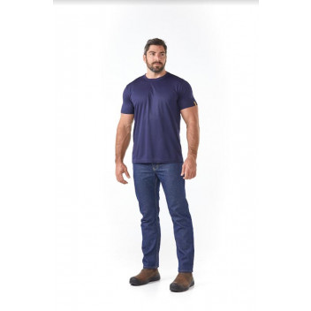 DROMEX NAVY BLUE 100% POLYESTER CREW NECK QUICK DRY T-SHIRT 3XLARGE DROMEX NAVY BLUE 100% POLYESTER CREW NECK QUICK DRY T-SHIRT 3XLARGE
