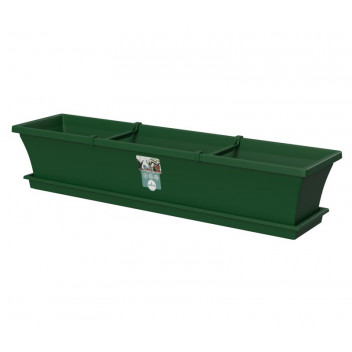 SEBOR DARK GREEN PLASTIC SILL PLANTER AND SAUCER 75CM