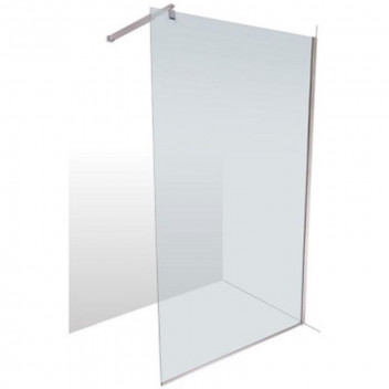 CLEAR GLASS CHROME PLATED SHOWER SCREEN